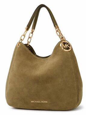Michael Kors Lillie Large Chain Tote Pistachio Suede NWT Rare
